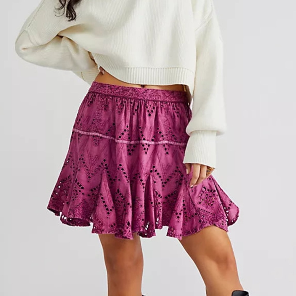 Free People Serenity Mini Skort Dreamy Mulberry Size Small